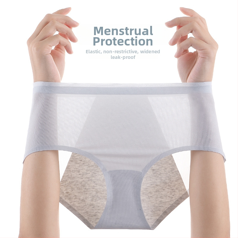 Jégselyem női menstruációs bugyi, szivárgásmentes, légáteresztő, pamut intim zóna, menstruációs fehérnemű