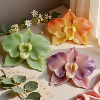 Csillag alakú 3D szilikon forma Phalaenopsis orchidával és napraforgóval, mousse torták díszítéséhez – DIY virág forma