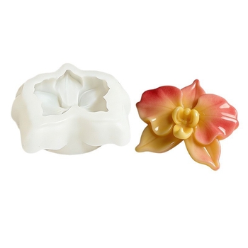 Csillag alakú 3D szilikon forma Phalaenopsis orchidával és napraforgóval, mousse torták díszítéséhez – DIY virág forma