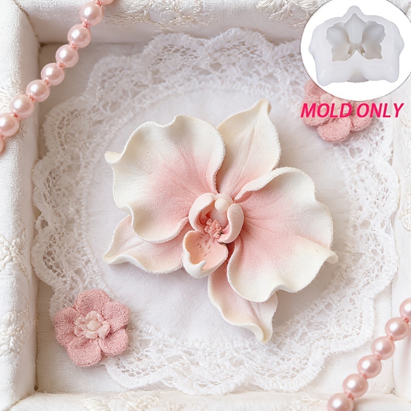 Csillag alakú 3D szilikon forma Phalaenopsis orchidával és napraforgóval, mousse torták díszítéséhez – DIY virág forma