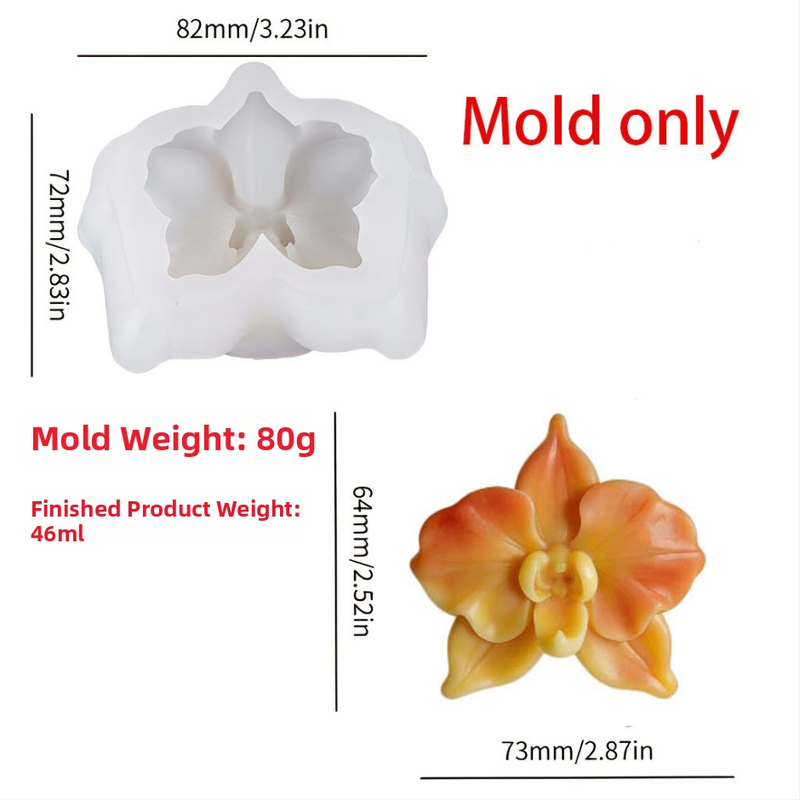 Csillag alakú 3D szilikon forma Phalaenopsis orchidával és napraforgóval, mousse torták díszítéséhez – DIY virág forma