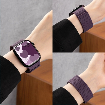 Mágneses csattal rendelkező nylon fonott óraszíj Apple Watch Series 11-hez, 42 mm