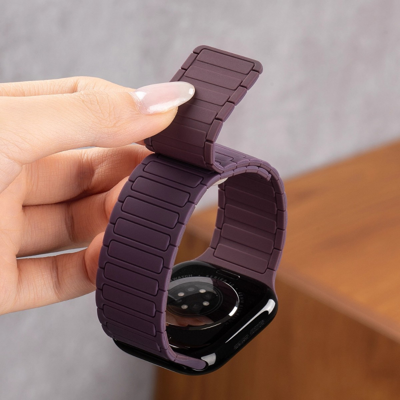 Mágneses csattal rendelkező nylon fonott óraszíj Apple Watch Series 11-hez, 42 mm