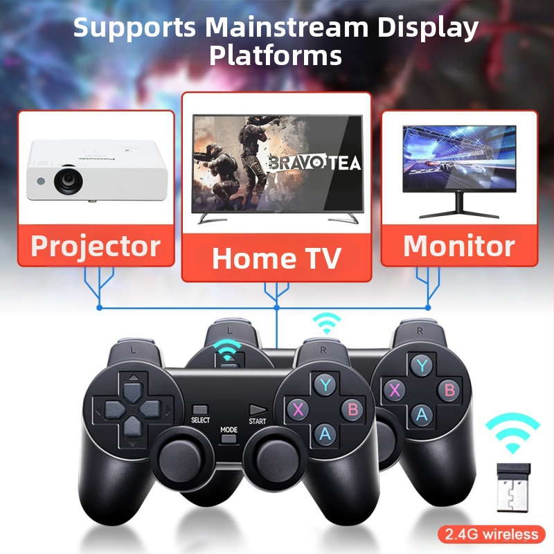 X2 nosztalgikus otthoni játékkonzol 64GB memóriával, vezeték nélküli kontrollerek, hűtőnyílások, HDMI 1080p, 3D klasszikus játékok