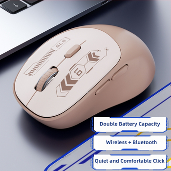 Vezeték nélküli Bluetooth-os kettős módú gaming egér, csendes működés, laptop és iroda
