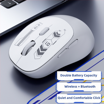 Vezeték nélküli Bluetooth-os kettős módú gaming egér, csendes működés, laptop és iroda