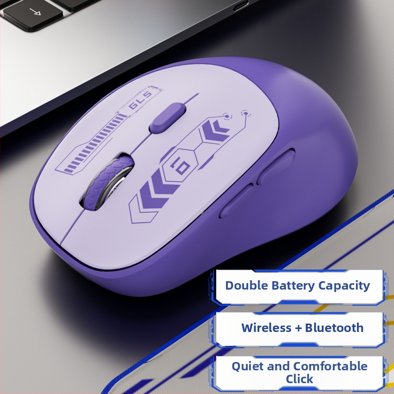 Vezeték nélküli Bluetooth-os kettős módú gaming egér, csendes működés, laptop és iroda