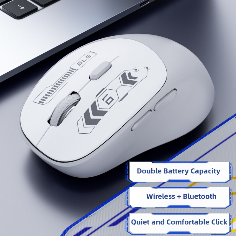 Vezeték nélküli Bluetooth-os kettős módú gaming egér, csendes működés, laptop és iroda
