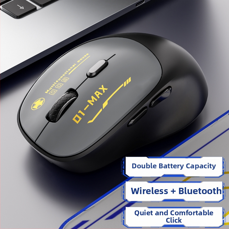Vezeték nélküli Bluetooth-os kettős módú gaming egér, csendes működés, laptop és iroda