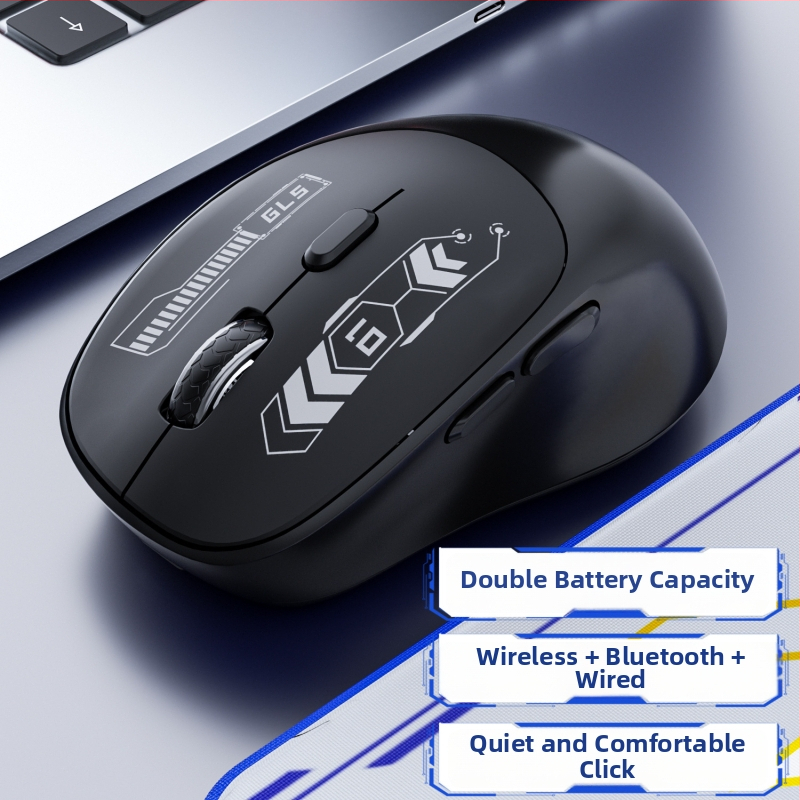 Vezeték nélküli Bluetooth-os kettős módú gaming egér, csendes működés, laptop és iroda