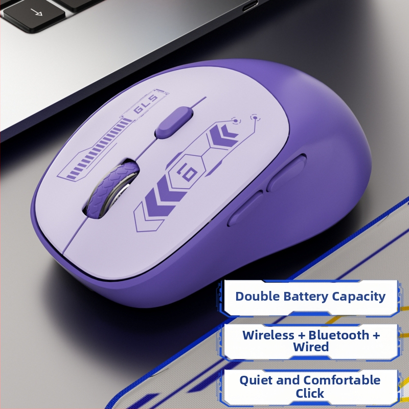 Vezeték nélküli Bluetooth-os kettős módú gaming egér, csendes működés, laptop és iroda