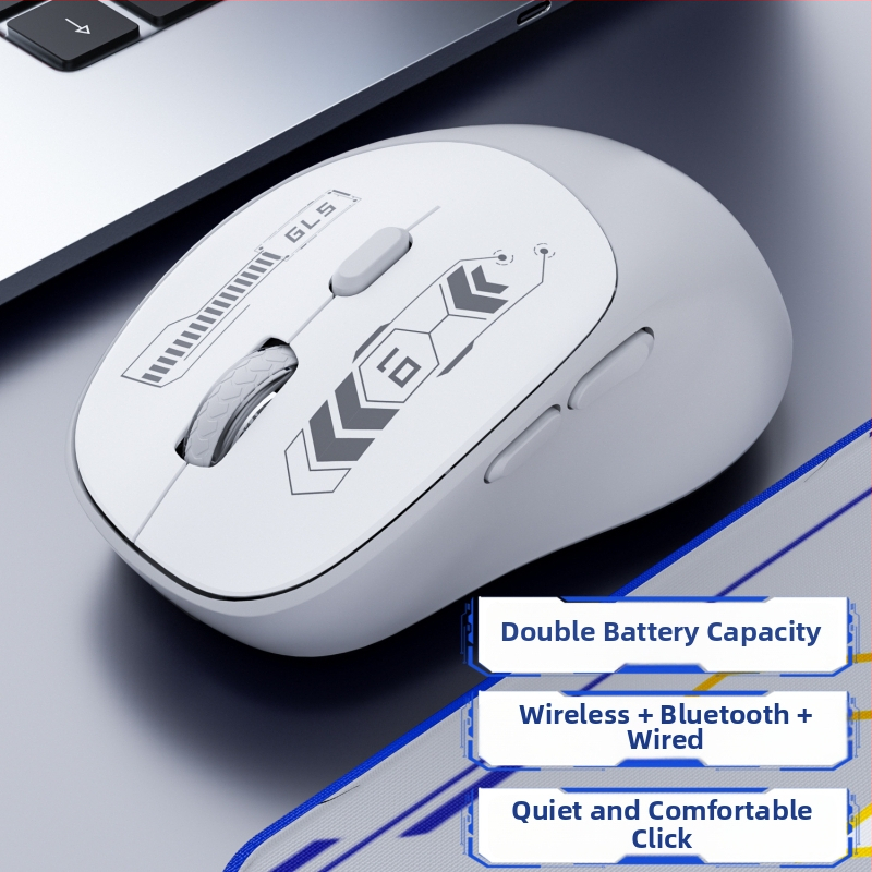 Vezeték nélküli Bluetooth-os kettős módú gaming egér, csendes működés, laptop és iroda