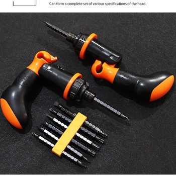 Folyamatos kézihajtású racsnis csavarhúzó készlet, gyorsított működés, többfunkciós előre/hátra, bitkészlet lapos és Phillips fejjel