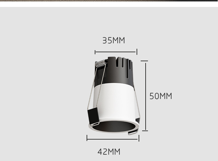 24V állandó feszültségű COB beépített downlight vitrinekhez, anti-glare, Ø75mm alumínium ház
