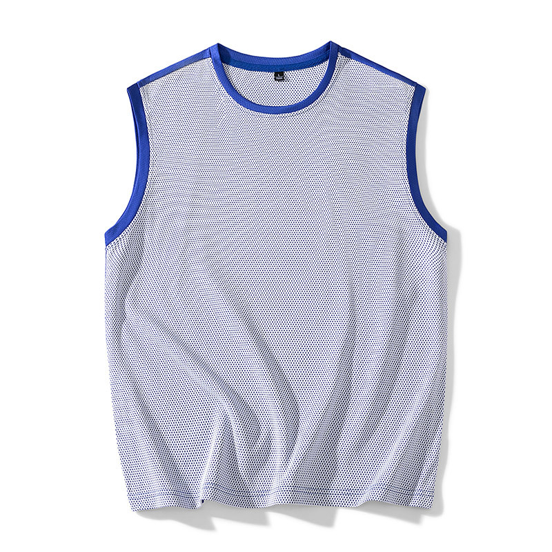 Férfi sportos mellény, gyorsan száradó Ice Silk anyagból, ujj nélküli, edzéshez futáshoz kosárlabdához nyáron
