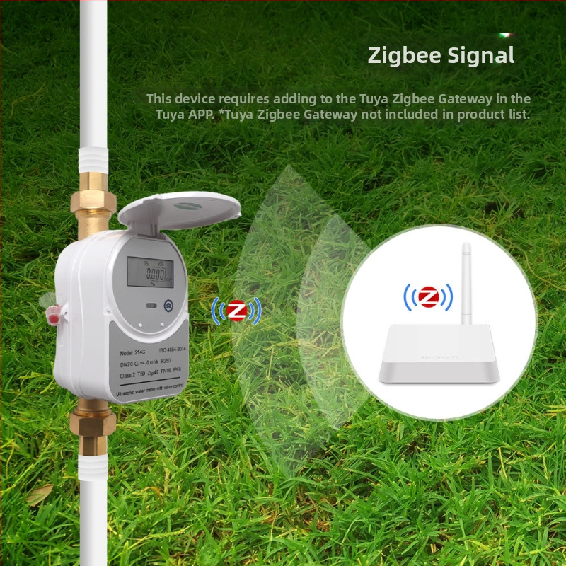 Graffiti Zigbee Okos Szelep Ultrahangos Vízmérő IP68 LCD Kijelző Víz Áramlása és Fogyasztás Mérése