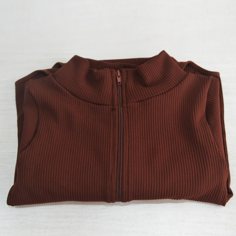 Nyári bordázott ribknit body nőknek – rövid ujjú, gumis cipzárral – alapréteg, külső ruházat