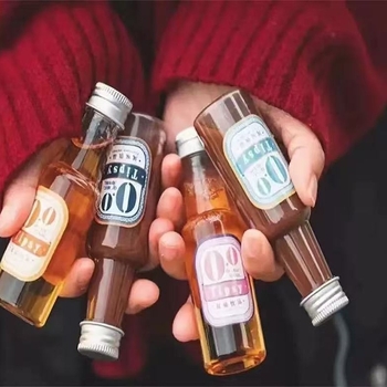 50 ml-es mini alkoholos üveg PET műanyagból, koktélhoz kis kapacitású üveg, kóstoló pohár, kreatív üveg