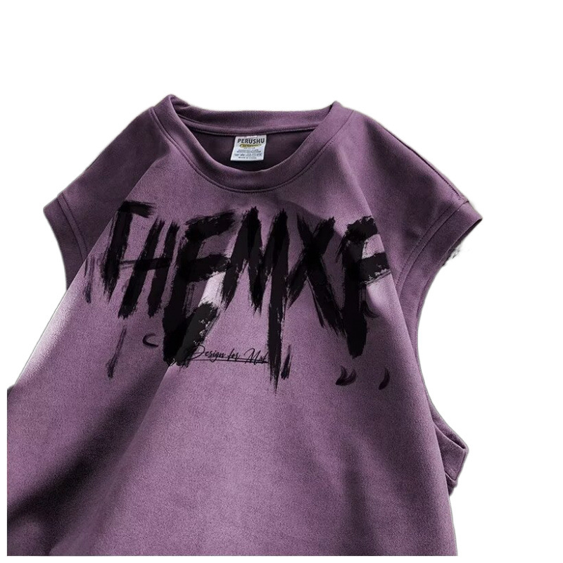 Uniszex ujjatlan nyári vékony, légáteresztő póló, laza szabás, hétköznapi streetwear