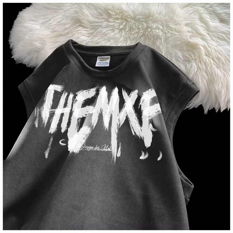 Uniszex ujjatlan nyári vékony, légáteresztő póló, laza szabás, hétköznapi streetwear