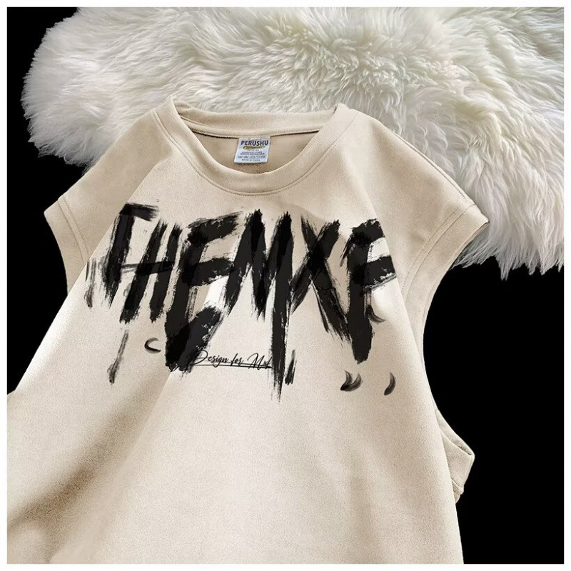 Uniszex ujjatlan nyári vékony, légáteresztő póló, laza szabás, hétköznapi streetwear