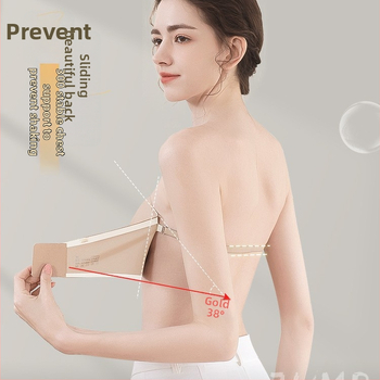 Váll nélküli bandeau melltartó nőknek, csúszásmentes, push-up, láthatatlan, varrat nélküli, hátat formázó, expozíció elleni védelem, szexi