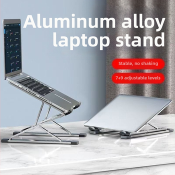 N8 laptopállvány – alumíniumötvözet, kétszintes hőelvezetés, állítható, összecsukható, hordozható