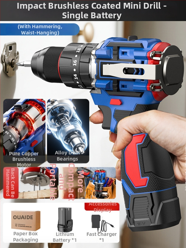 16,8V brushless ütéses fúró-csavarozó, akkumulátoros, vezeték nélküli