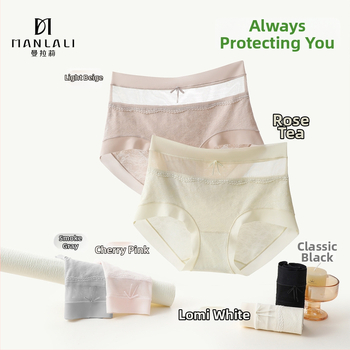 Manlali Modal pamut jacquard magas derekú seamless, áttört hálóval ellátott selyem belső rész antibakteriális és lélegző háromszög alsónemű