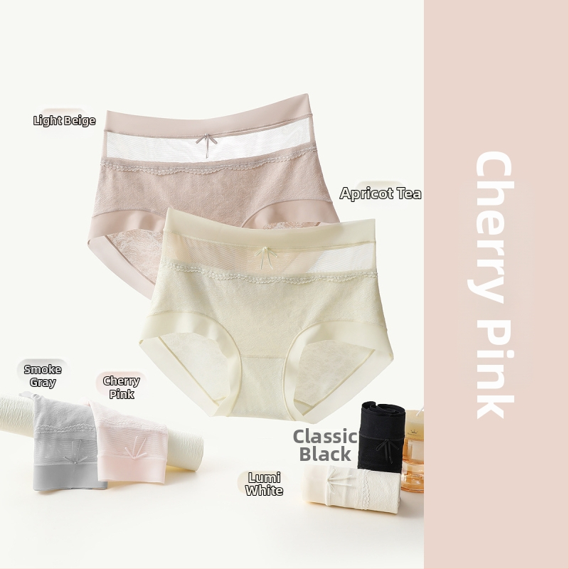 Manlali Modal pamut jacquard magas derekú seamless, áttört hálóval ellátott selyem belső rész antibakteriális és lélegző háromszög alsónemű