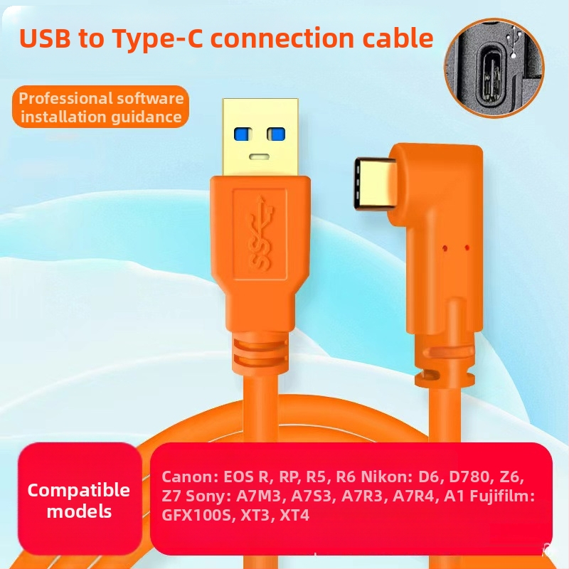 Sony A7M3, A7R3 és A7R4 fényképezőgépekhez USB Type-C kábel számítógéphez csatlakoztatáshoz, gyors adatátvitel