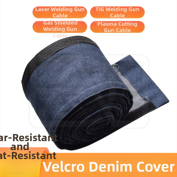 Denim hegesztőpisztoly védőhüvely Velcro-zárral – kopásálló, égésmentes védőréteg plazma vágó- és lézeres hegesztőkábelekhez