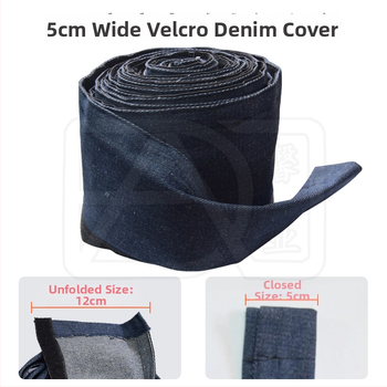 Denim hegesztőpisztoly védőhüvely Velcro-zárral – kopásálló, égésmentes védőréteg plazma vágó- és lézeres hegesztőkábelekhez