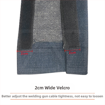 Denim hegesztőpisztoly védőhüvely Velcro-zárral – kopásálló, égésmentes védőréteg plazma vágó- és lézeres hegesztőkábelekhez