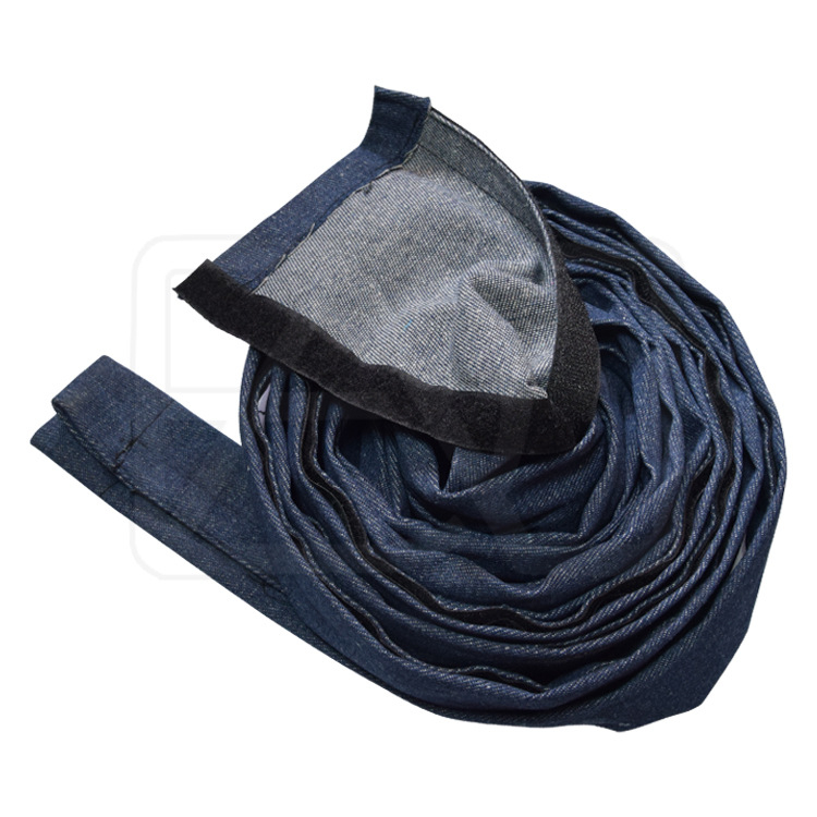 Denim hegesztőpisztoly védőhüvely Velcro-zárral – kopásálló, égésmentes védőréteg plazma vágó- és lézeres hegesztőkábelekhez
