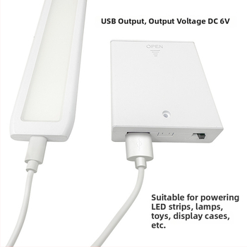 Fehér 4 AA-s elemtartó, 6V soros üzem, USB-kimenetű tápegység doboz játék LED-szalagokhoz