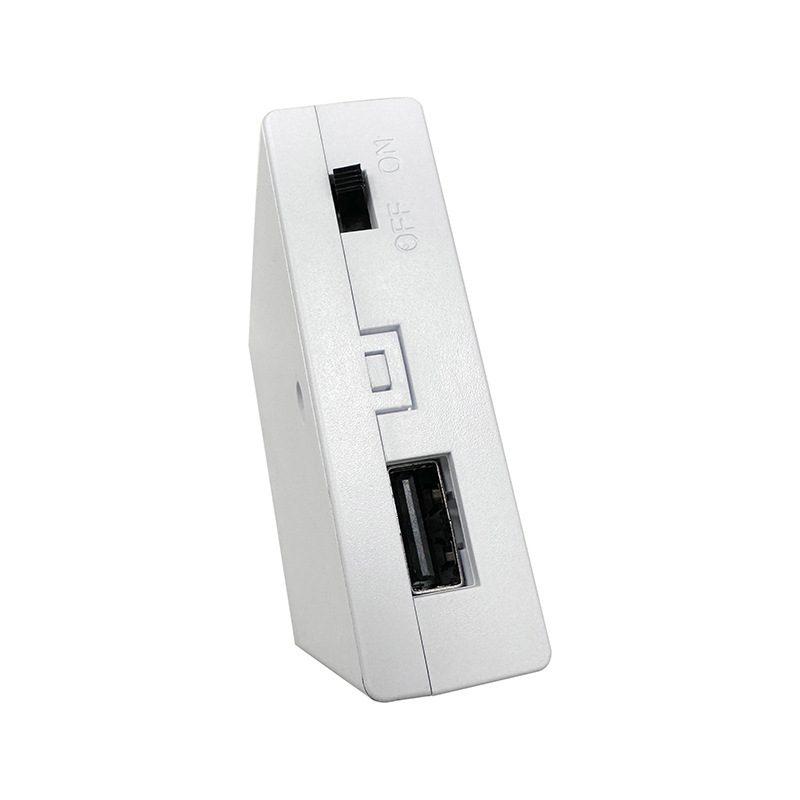 Fehér 4 AA-s elemtartó, 6V soros üzem, USB-kimenetű tápegység doboz játék LED-szalagokhoz
