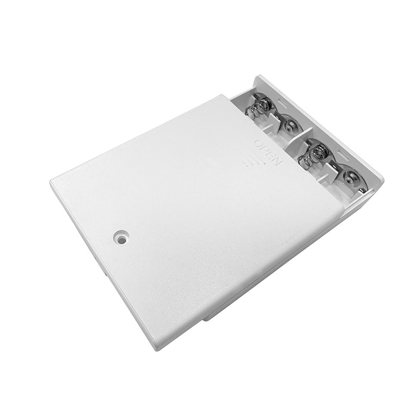 Fehér 4 AA-s elemtartó, 6V soros üzem, USB-kimenetű tápegység doboz játék LED-szalagokhoz