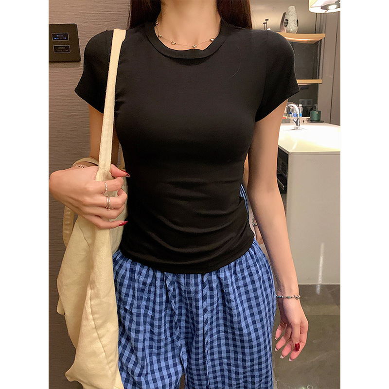 Oxygen Sense női környakú Slim-Fit rövid ujjú felső, nyár, casual stílus Dopamin
