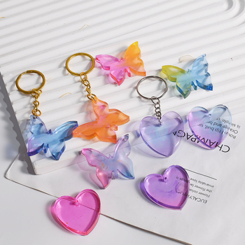 Poppy DIY szilikonforma kristálygyantához — hat darab szív- és pillangó medál kulcstartóhoz