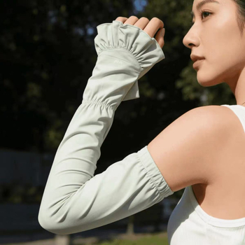 Női Nylon Ice Silk karvédők, laza szabás, hűtés és UV-védelem, arcmaszk