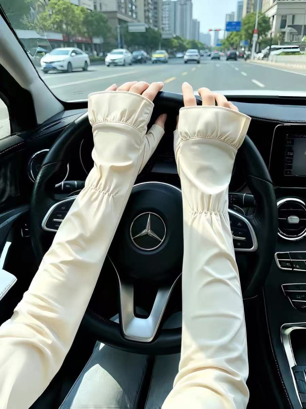 Női Nylon Ice Silk karvédők, laza szabás, hűtés és UV-védelem, arcmaszk