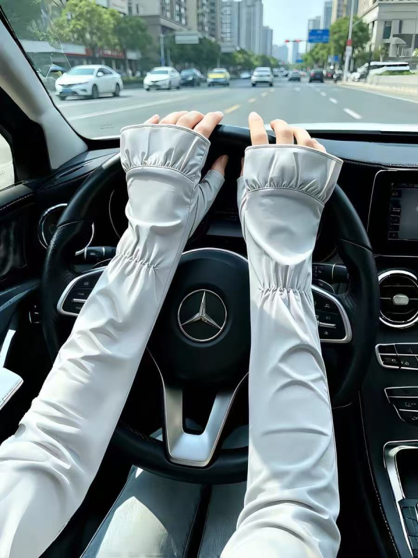 Női Nylon Ice Silk karvédők, laza szabás, hűtés és UV-védelem, arcmaszk