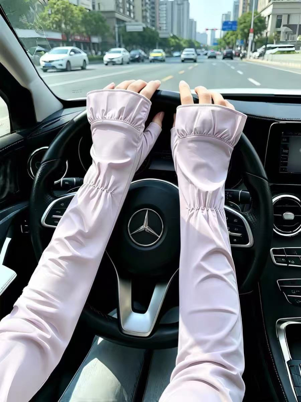 Női Nylon Ice Silk karvédők, laza szabás, hűtés és UV-védelem, arcmaszk