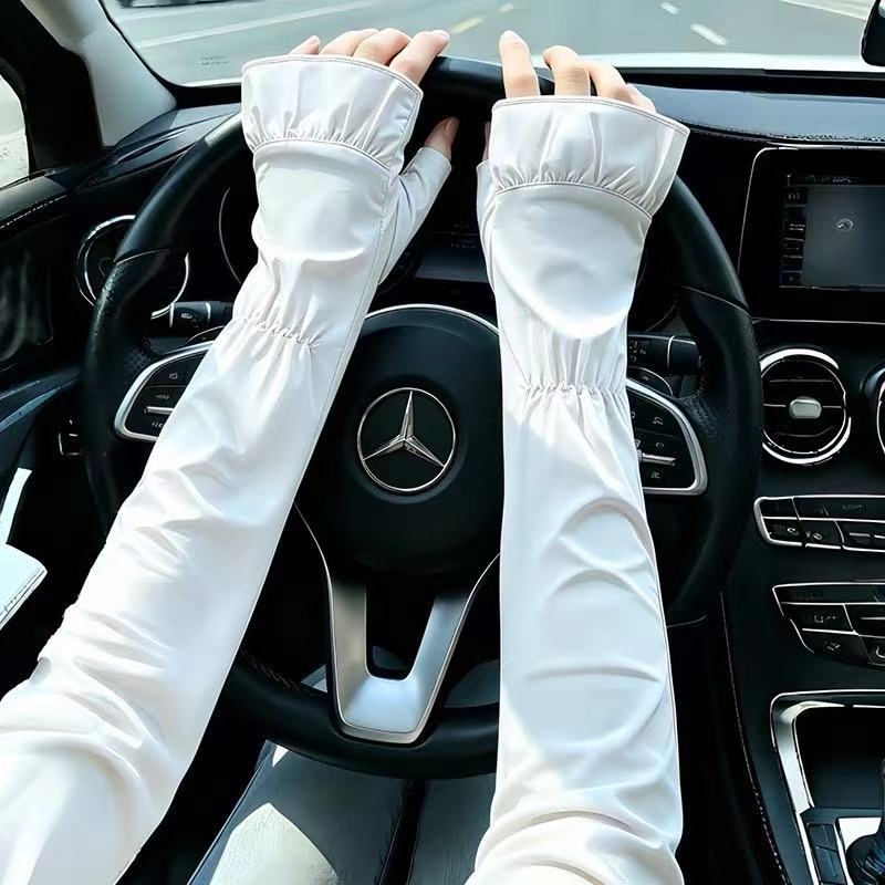 Női Nylon Ice Silk karvédők, laza szabás, hűtés és UV-védelem, arcmaszk
