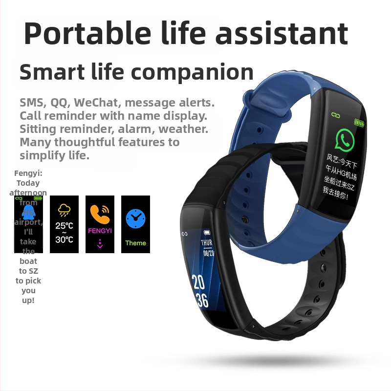 Kiváló minőségű okos karkötő színes kijelzővel, Bluetooth, lépésszámláló, időjárás értesítések és üzenetek, férfiaknak és nőknek