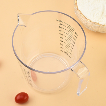 Átlátszó műanyag mérőedény skálával, konyhai használatra, 300/600/1000 ml, vastag PS anyagból