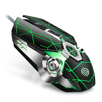 Q7 világító vezetékes optikai gamer egér USB, 1200 DPI, 7 gomb, állítható felbontás, érintő görgő