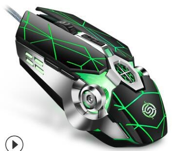 Q7 világító vezetékes optikai gamer egér USB, 1200 DPI, 7 gomb, állítható felbontás, érintő görgő