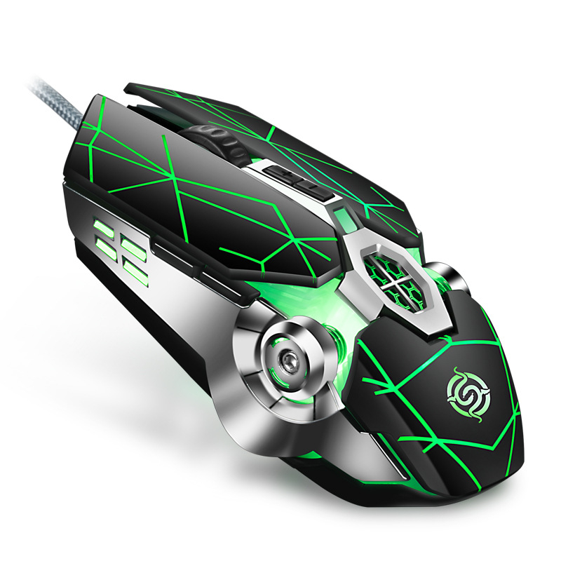 Q7 világító vezetékes optikai gamer egér USB, 1200 DPI, 7 gomb, állítható felbontás, érintő görgő